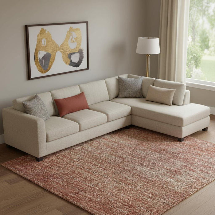 10' X 14' Ombre Washable Area Rug With UV Protection (710921) - Coral / Wheat / Blue