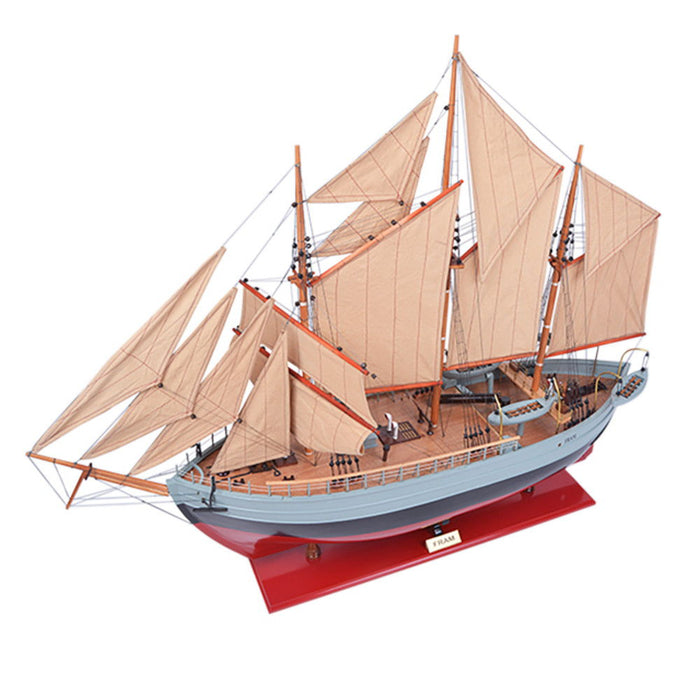 Hand Painted Model Boat - Red / Beige