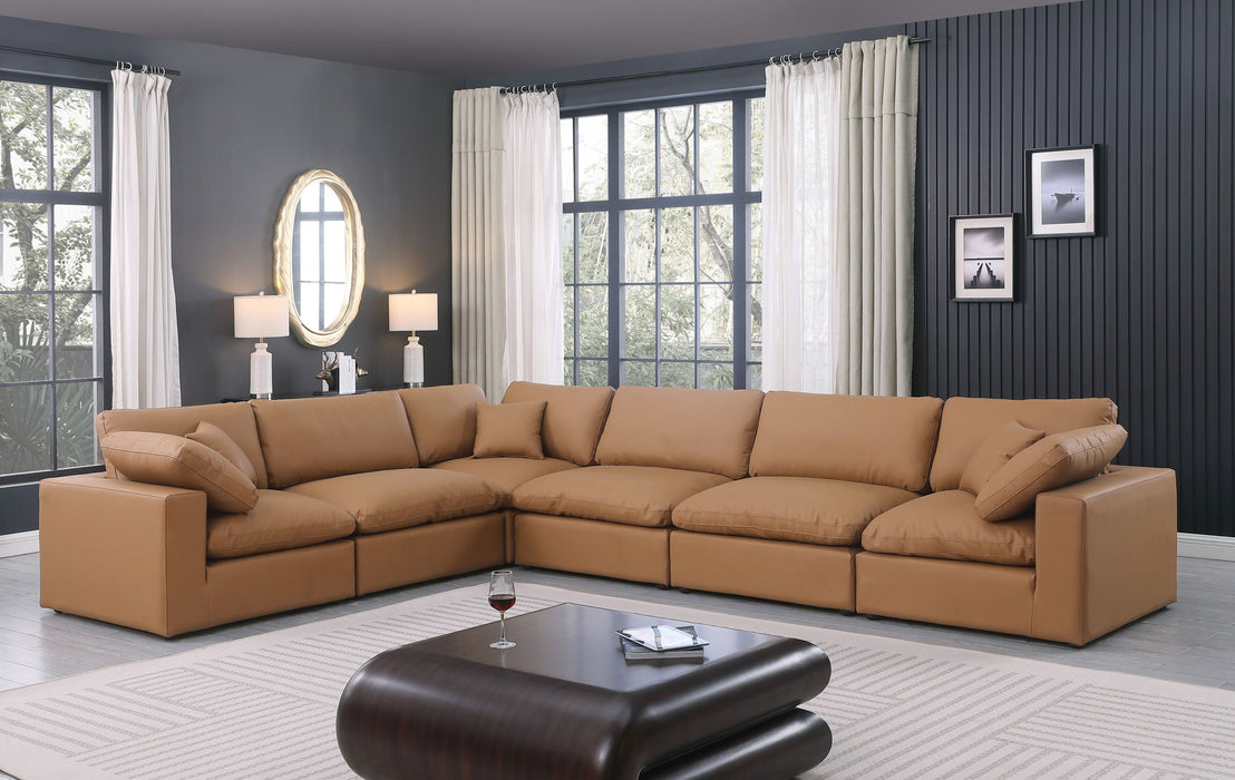 Comfy - 6 Piece Faux Leather Modular Corner Sectional
