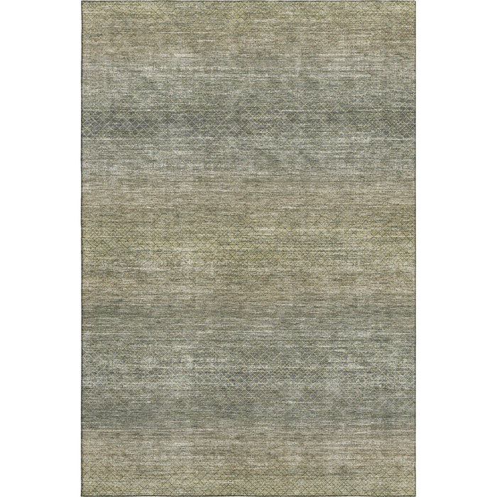 10' X 14' Geometric Washable Area Rug With UV Protection (710717) - Fern Green / Gray