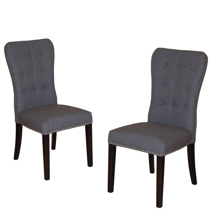 Fabric Wood Dining Side Chairs (Set of 2) - Gray