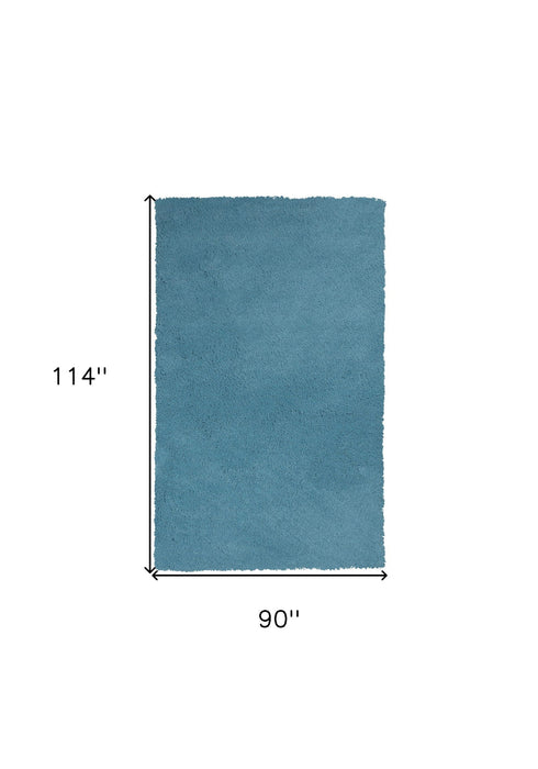 8' x 10' Indoor Shag Rug - Highlighter Blue