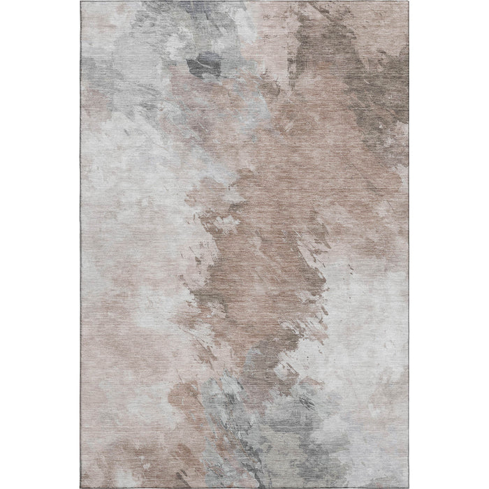 10' X 14' Abstract Washable Area Rug With UV Protection (696782) - Coffee / Ivory / Gray
