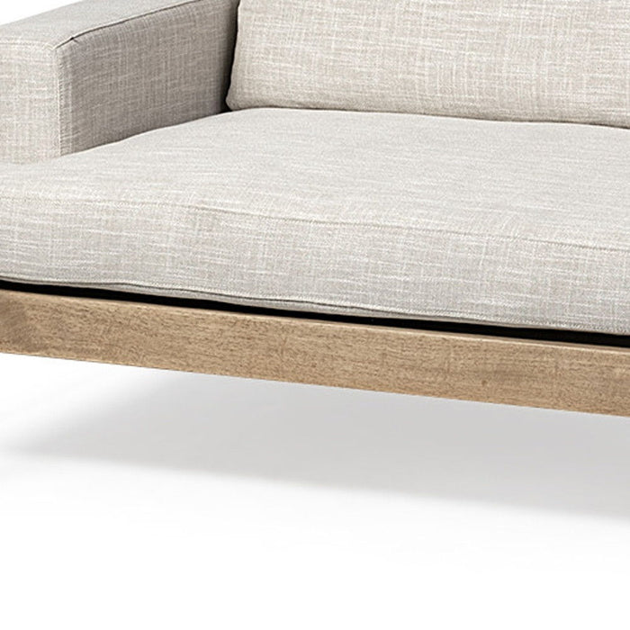 Fabric Sofa With Black Legs - Beige