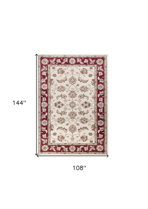 9' x 12' Polypropylene Area Rug - Ivory Or Red