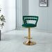 Set of two Giga modern bar stools with iron tube legs, soft cushions, and comfortable backrests, ideal for kitchen or bar areas.