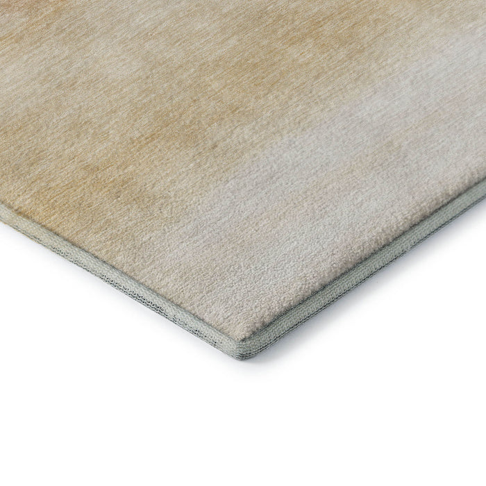 10' X 14' Striped Washable Area Rug With UV Protection (692541) - Coral / Ivory / Gray