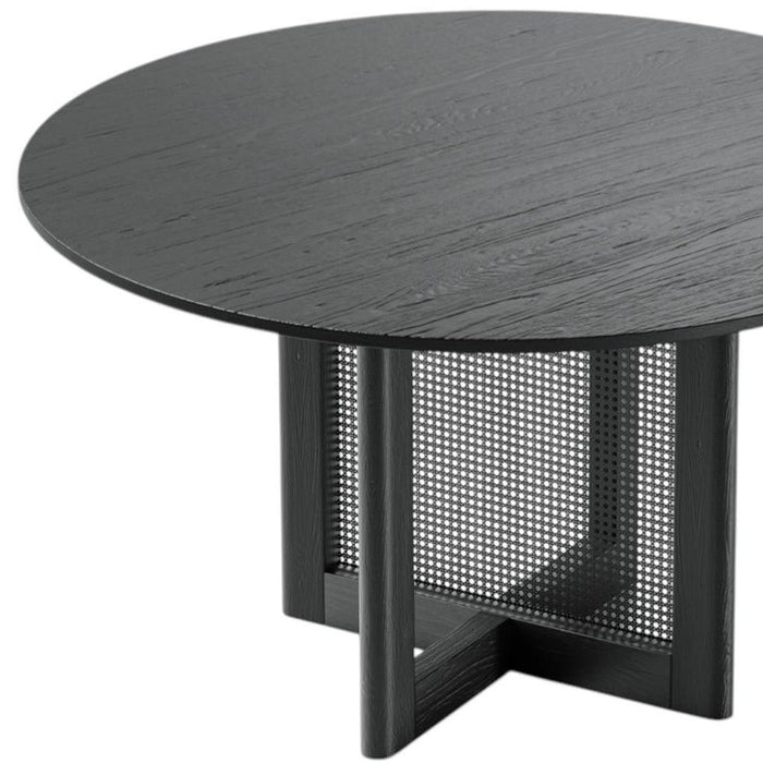 52" Solid Wood Rounded Bar Table - Black