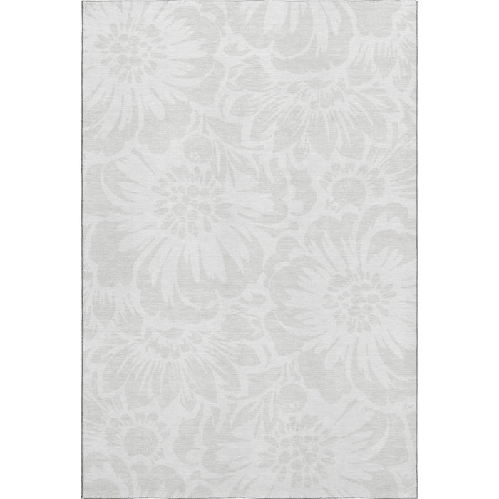 8' X 10' Floral Washable Area Rug With UV Protection (648656) - Ivory / Cream
