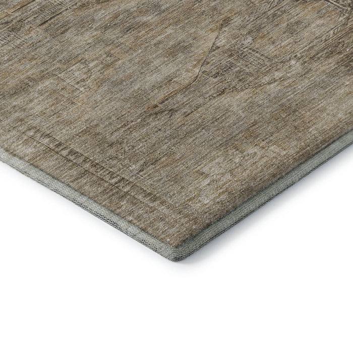 10' X 14' Abstract Geometric Washable Area Rug With UV Protection (695384) - Brown / Beige / Taupe