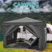 Giga 10x10 ft folding canopy with four removable sidewalls, portable outdoor event shelter for parties, camping, and weddings.