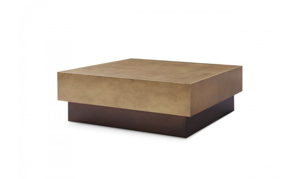 Copper And Steel Square Coffee Table - Bronze And Brown