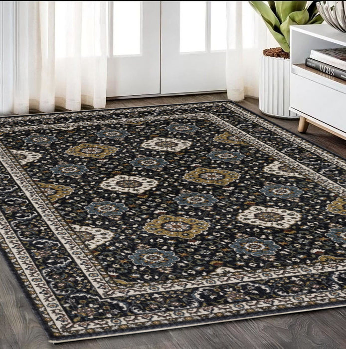 5' X 8' Medallion Area Rug With Fringe - Gold