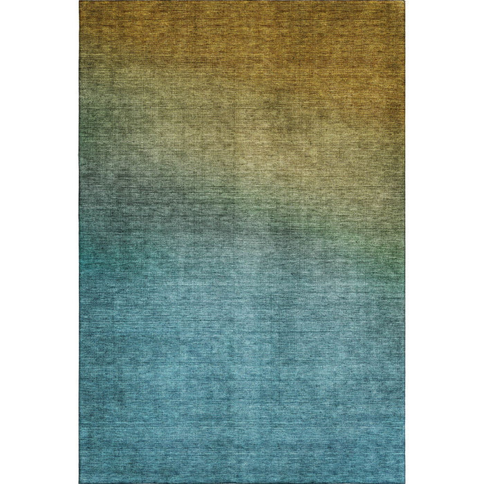10' X 14' Ombre Washable Area Rug With UV Protection (650374) - Brown / Blue