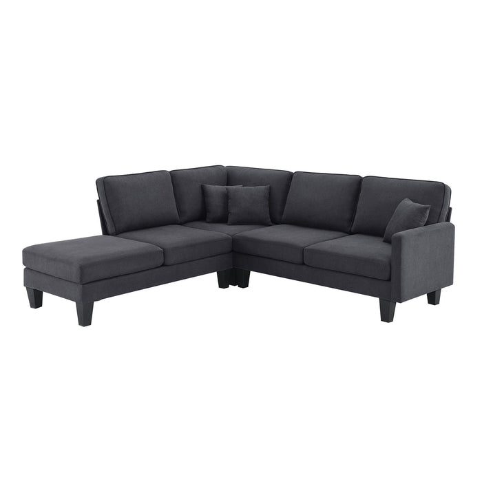 88" Fabric Modular Sofa With Black Legs - Gray