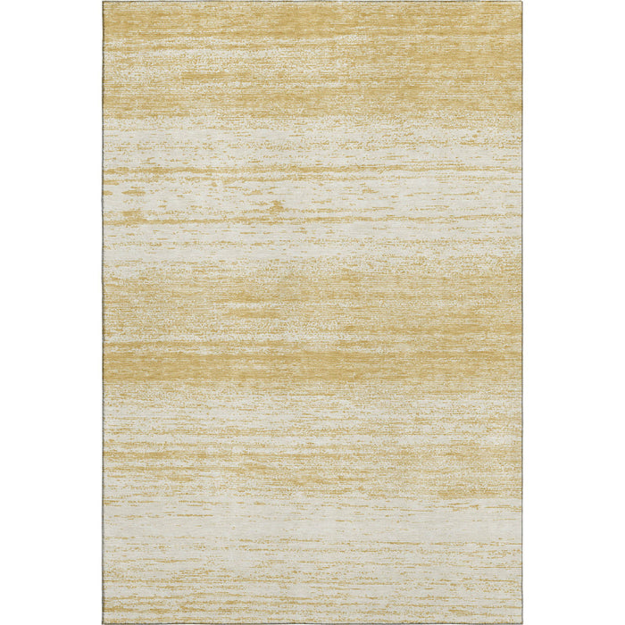 10' X 14' Striped Washable Area Rug With UV Protection (668119) - Gold / Ivory