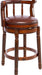 Giga Swivel Cow Top Wooden Bar Stool with backrest, 360-degree swivel, bar height for home kitchen counters.