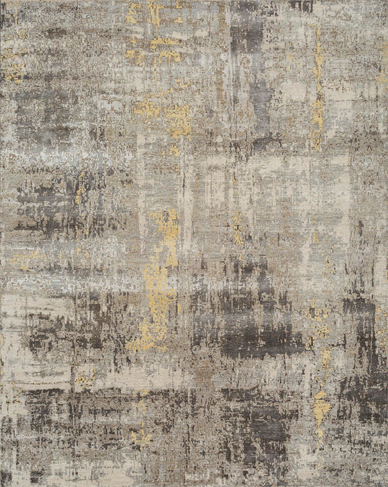 10' X 8' Abstract Hand Knotted Area Rug - Brown