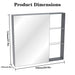 Wall-mounted Giga medicine cabinet with mirror, black brown finish, adjustable shelves, and storage for bathroom organization.