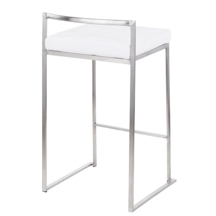 Fuji - Counter Stool Steel With Cushion - Stainless Steel