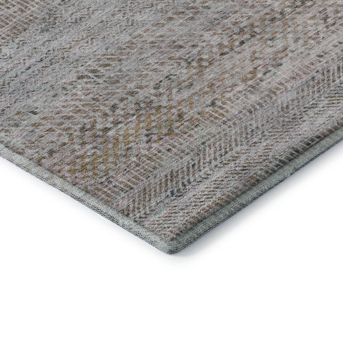 10' X 14' Striped Washable Area Rug With UV Protection (695510) - Linen / Gray / Taupe