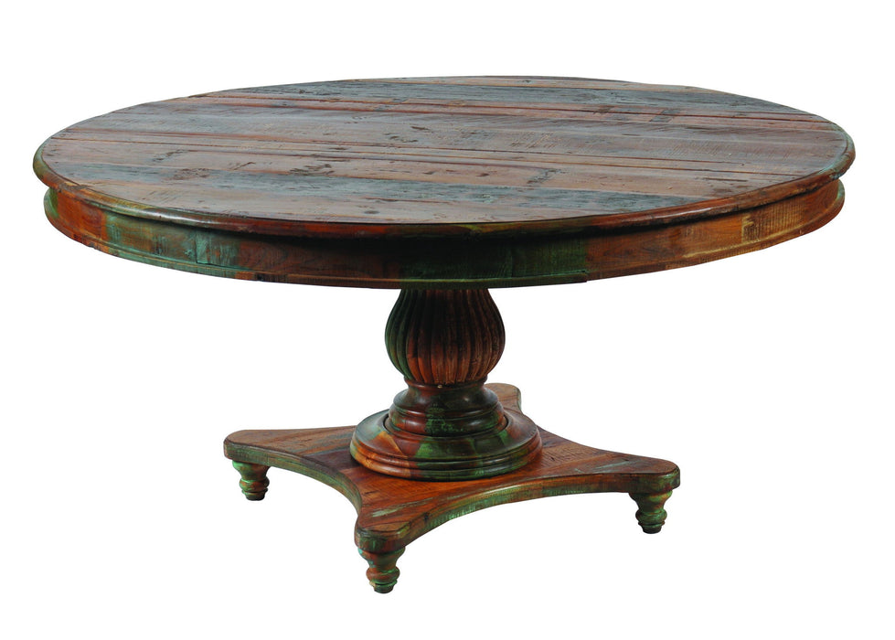 72" Rounded Solid Wood Dining Table - Brown