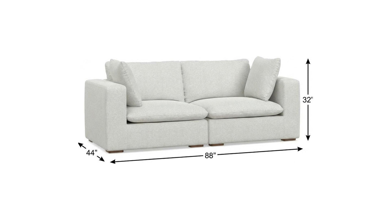 88" Fabric Modular Sofa With Brown Legs - Gray