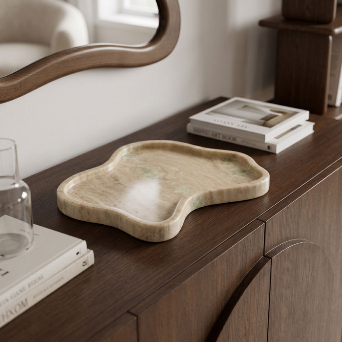 Marble tray by Meridian Furniture with a sleek, polished surface and elegant design, ideal for serving or decorative use.
