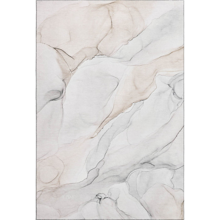 10' X 14' Abstract Washable Area Rug With UV Protection (647158) - Ivory / Beige