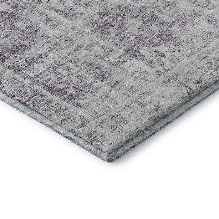 10' X 14' Oriental Washable Area Rug With UV Protection (692010) - Plum / Silver