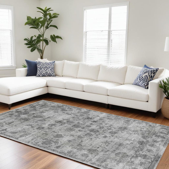 8' x 10' Hand Loomed Area Rug - Gray