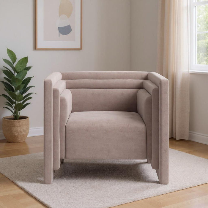 35" Modern Upholstered Arm Chair - Taupe