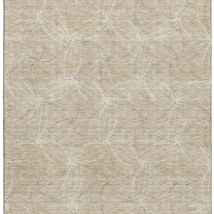 10' X 14' Geometric Washable Area Rug With UV Protection (676548) - Beige / Ivory