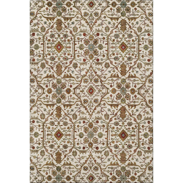 10' X 14' Oriental Washable Area Rug With UV Protection (685468) - Ivory / Red / Gold