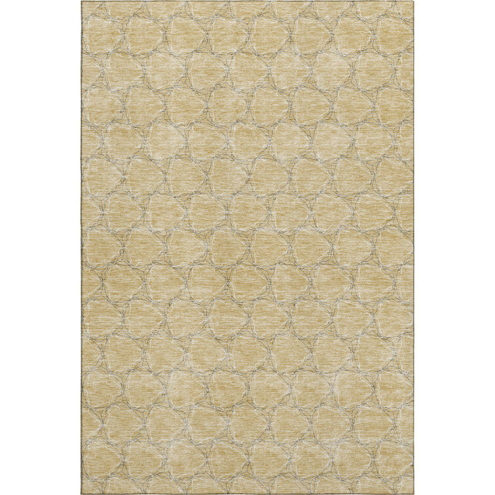 10' X 14' Geometric Washable Area Rug With UV Protection (676098) - Wheat / Ivory / Gray