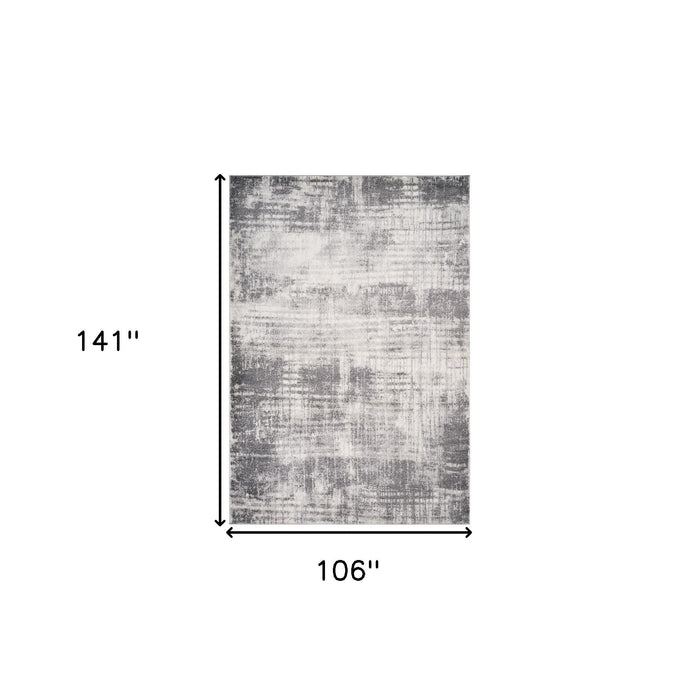 9' X 12' Abstract Area Rug - Cream And Gray