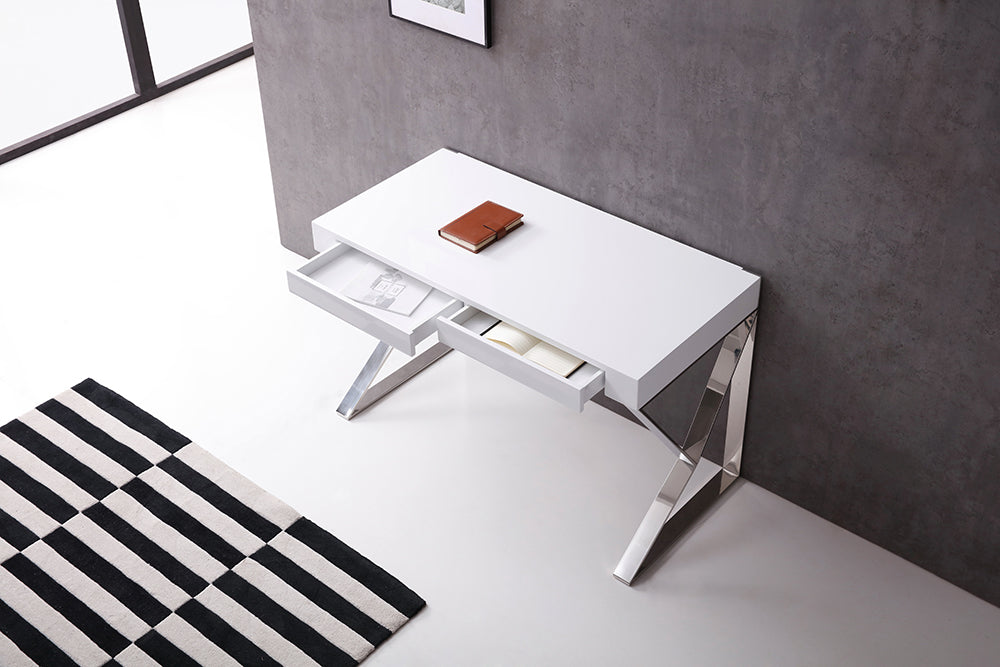 J & M Furniture CE Noho Desk in White