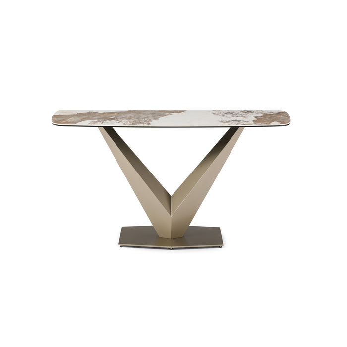 J & M Furniture MC Pandora Console in Carrara