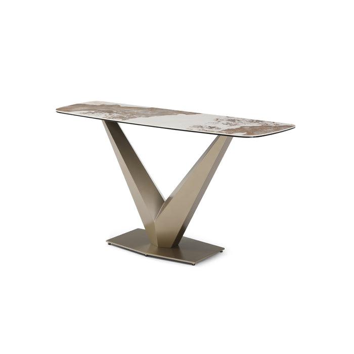 J & M Furniture MC Pandora Console in Carrara