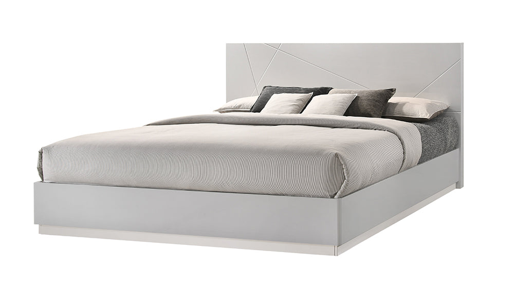 J & M Furniture Naples King Size Bed in Grey