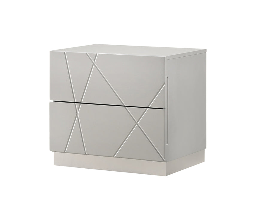 J & M Furniture Naples Nightstand in Grey