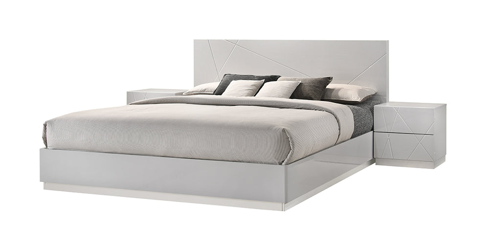 J & M Furniture Naples Twin Size Bed in Grey