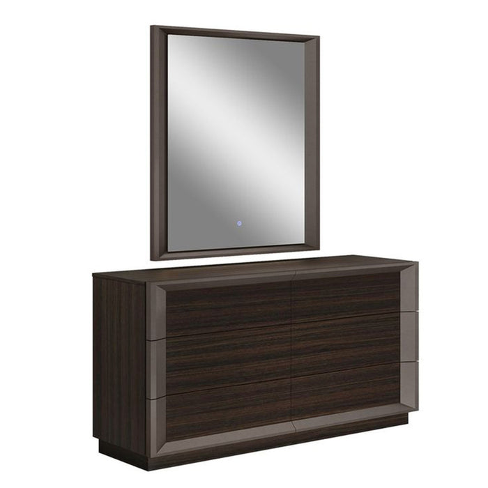 J & M Furniture Strato Mirror - Black Oak