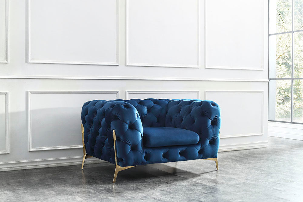 J & M Furniture Glamour Chair in Blue