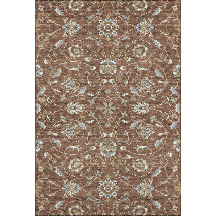 10' X 14' Moroccan Washable Area Rug With UV Protection (686831) - Rust / Gray / Ivory