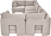 Meridian Furniture Hammond velvet performance fabric 7-piece U-shaped sectional sofa showcasing plush upholstery and modern design.