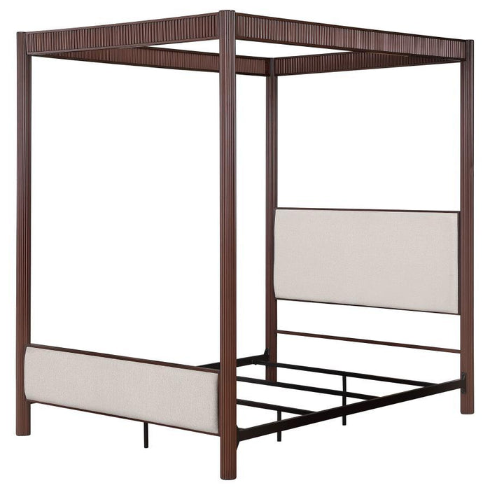 Zimmerlee - Metal Queen Canopy Bed - Rust Brown