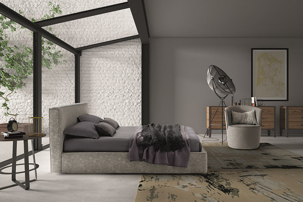 J & M Furniture Ipanema Queen Storage Bed in Grey