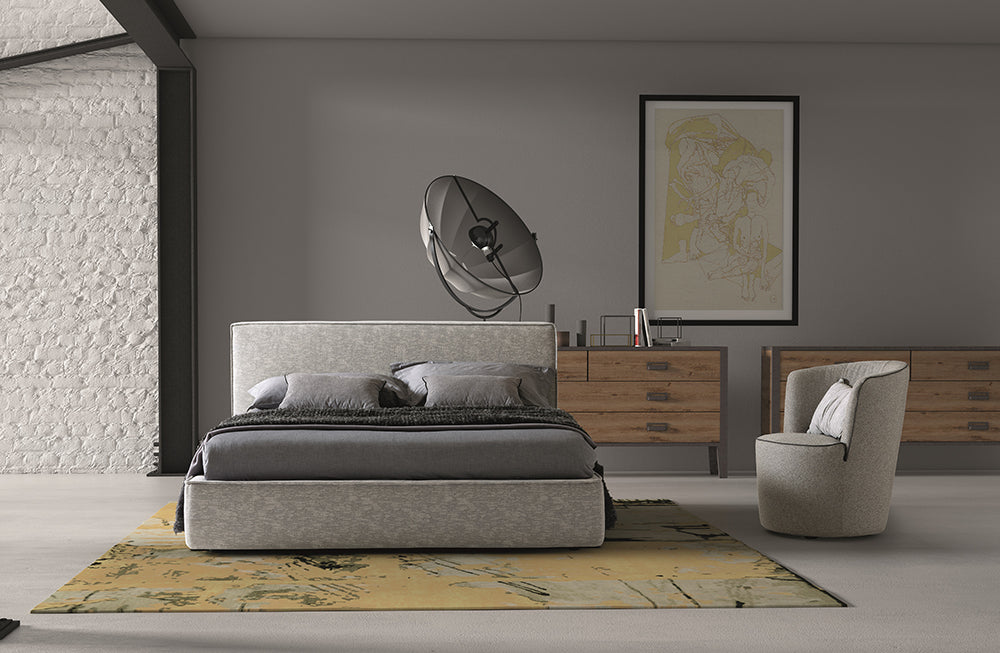 J & M Furniture Ipanema Queen Storage Bed in Grey