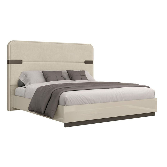 J & M Furniture Paramount King Bed - Beige/Brown